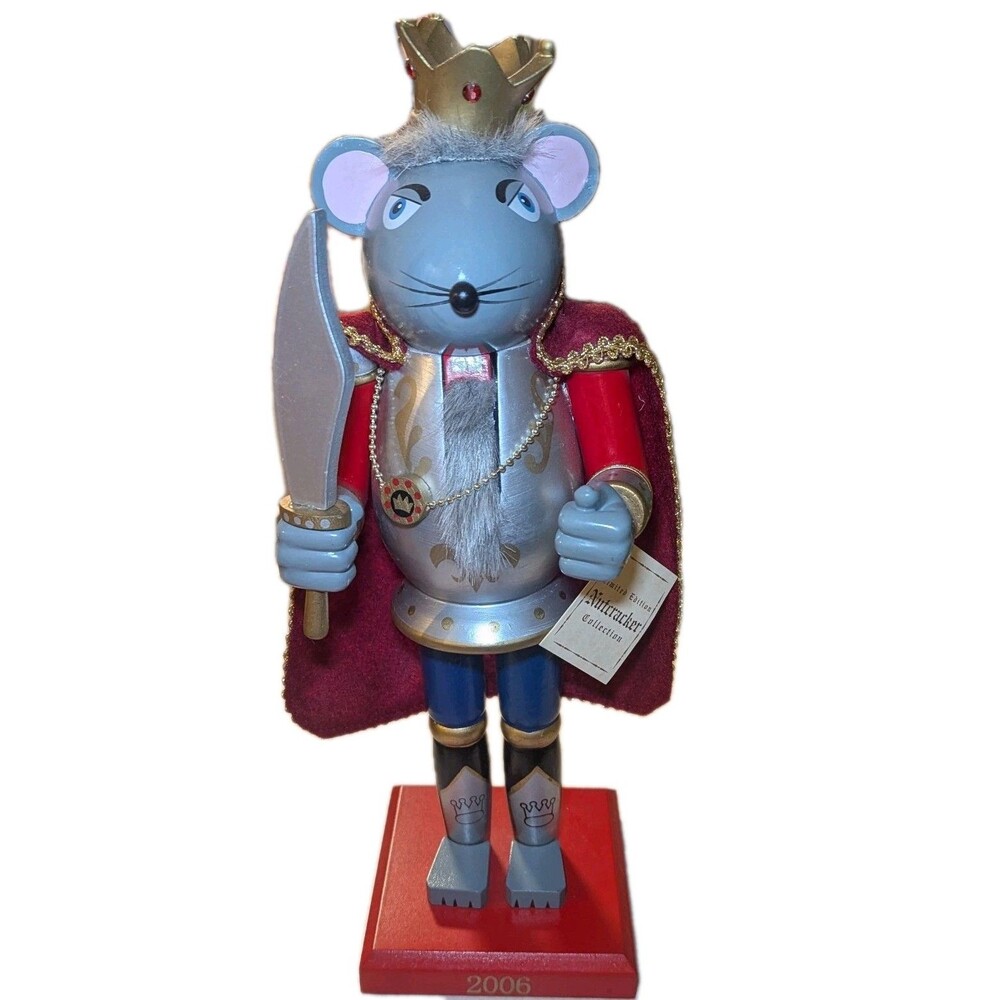 Wooden Rat Mouse King Nutcracker 14 In Tall 2006 Christmas Decor Limited Edition